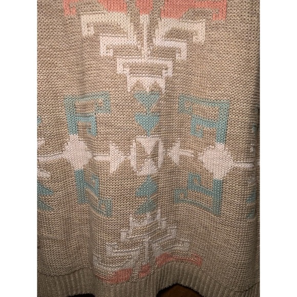 Lauren Ralph Lauren Tan Knit Aztec Southwestern Sweater Size M Western Heavy - Picture 5 of 11